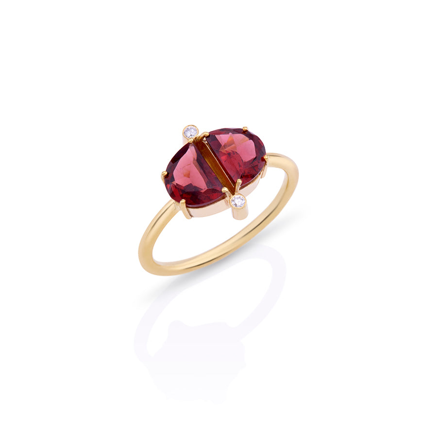 Eden Two D Shape Garnet Ring Fotini Psarouli