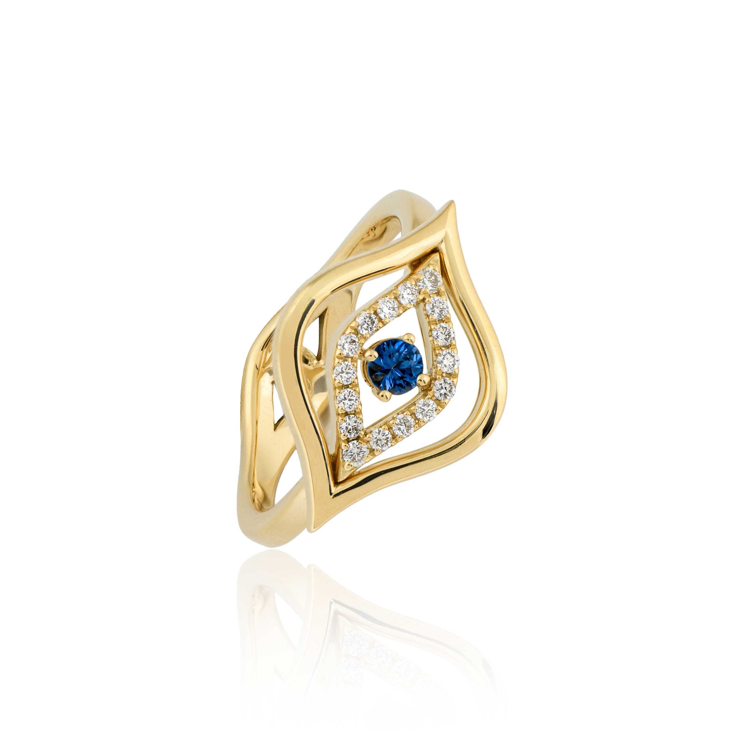 Evil Eye Diamond Sapphire Ring