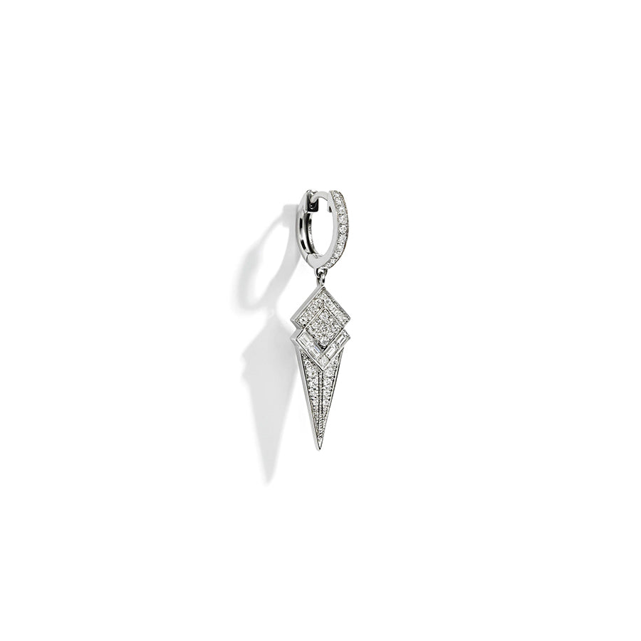 Hoop Stairway Cone Earring with Diamonds Statement