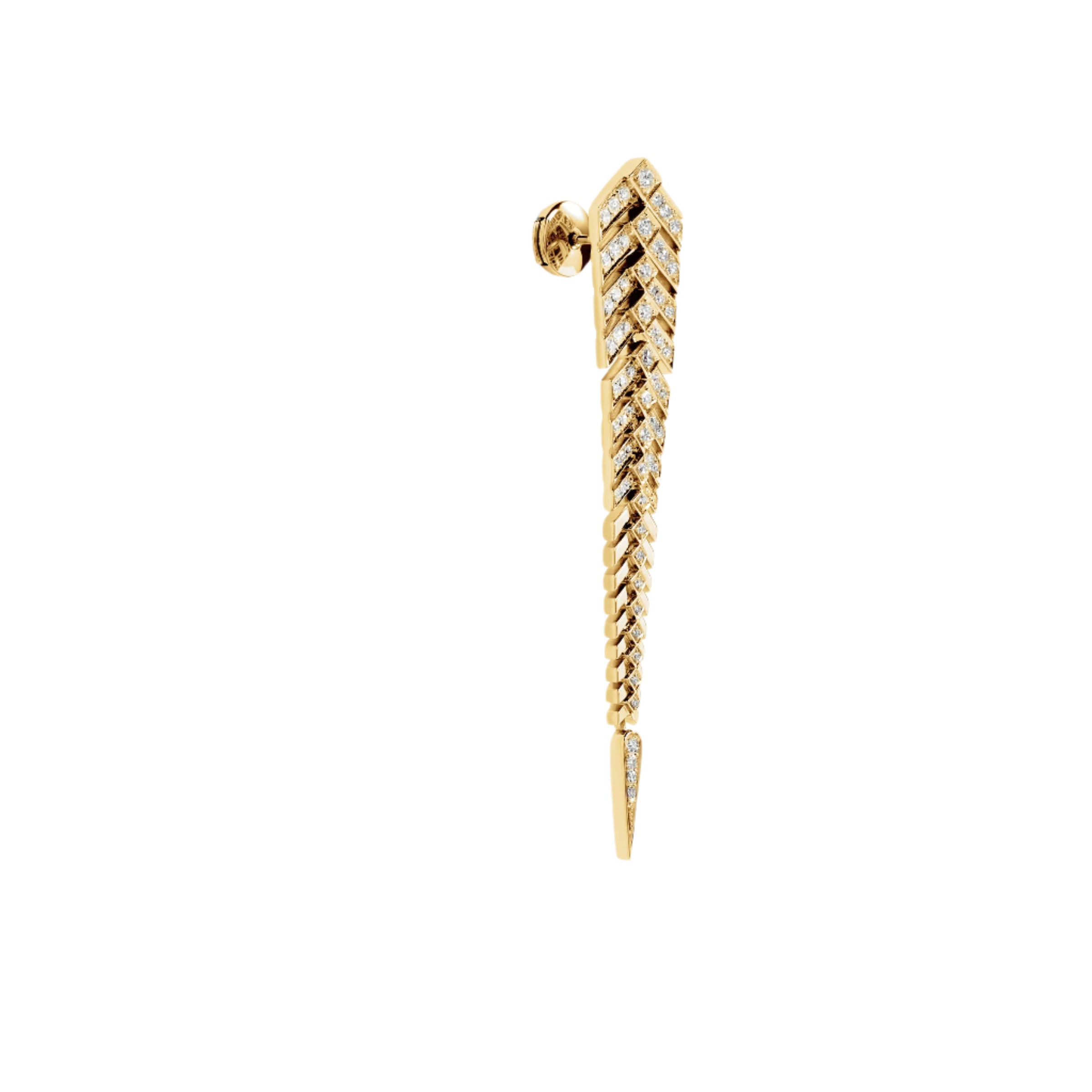 Earring Stairway XL Diamonds & Yellow Gold