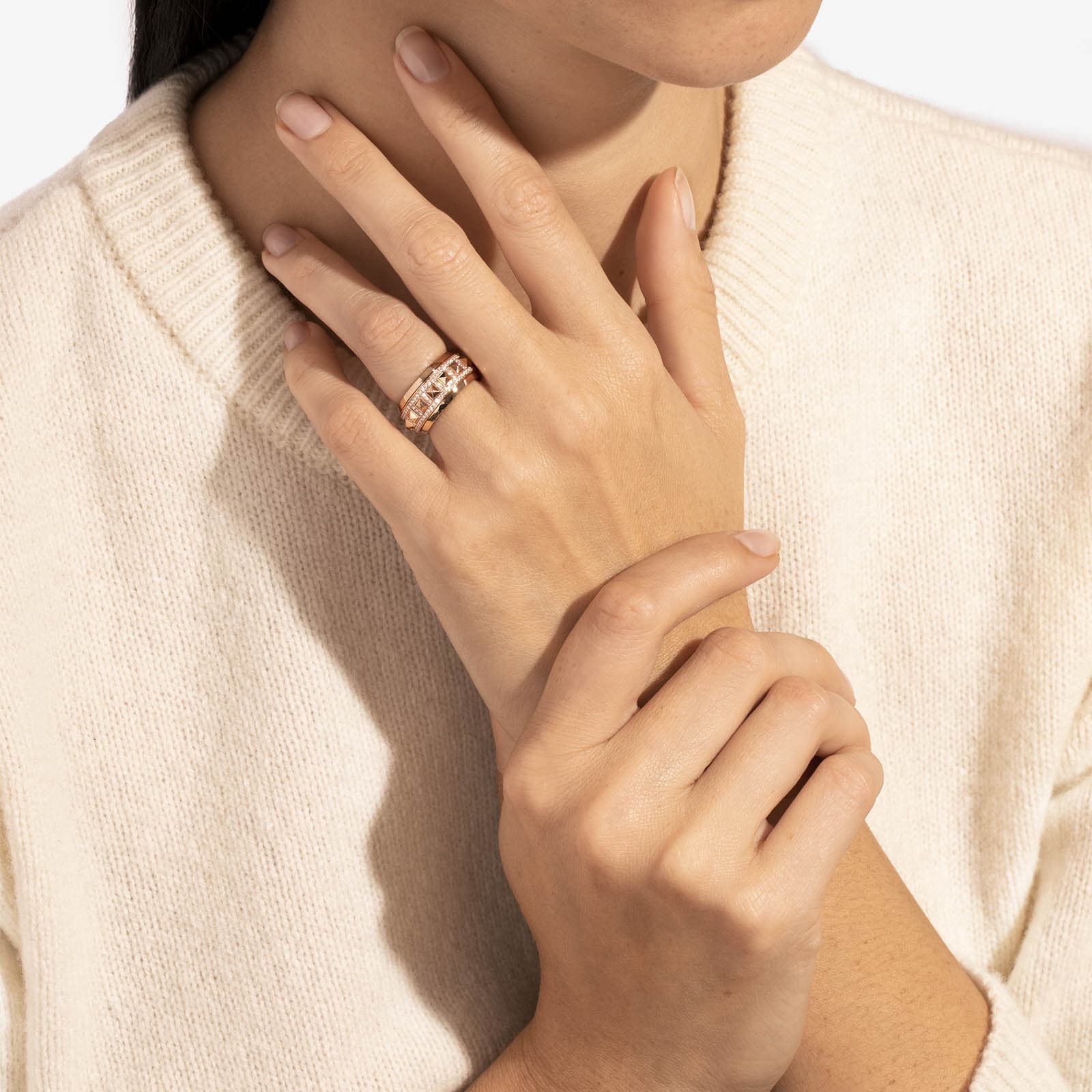 Rockaway Spinner Ring with Diamonds Statement