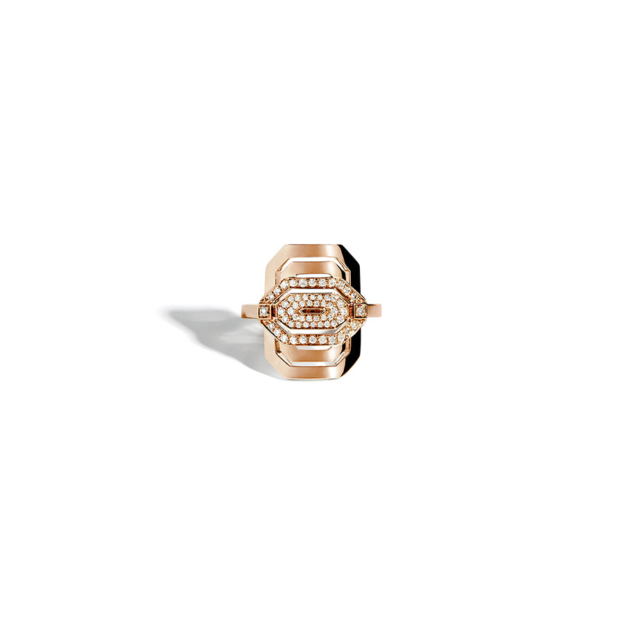 Rose Gold Mini My Way Half Paved Ring