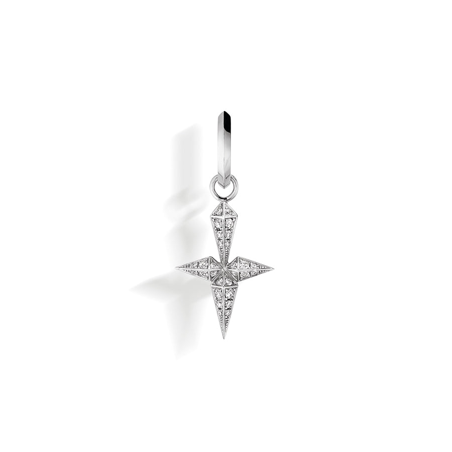Silver Earring Rockaway with Diamonds Statement