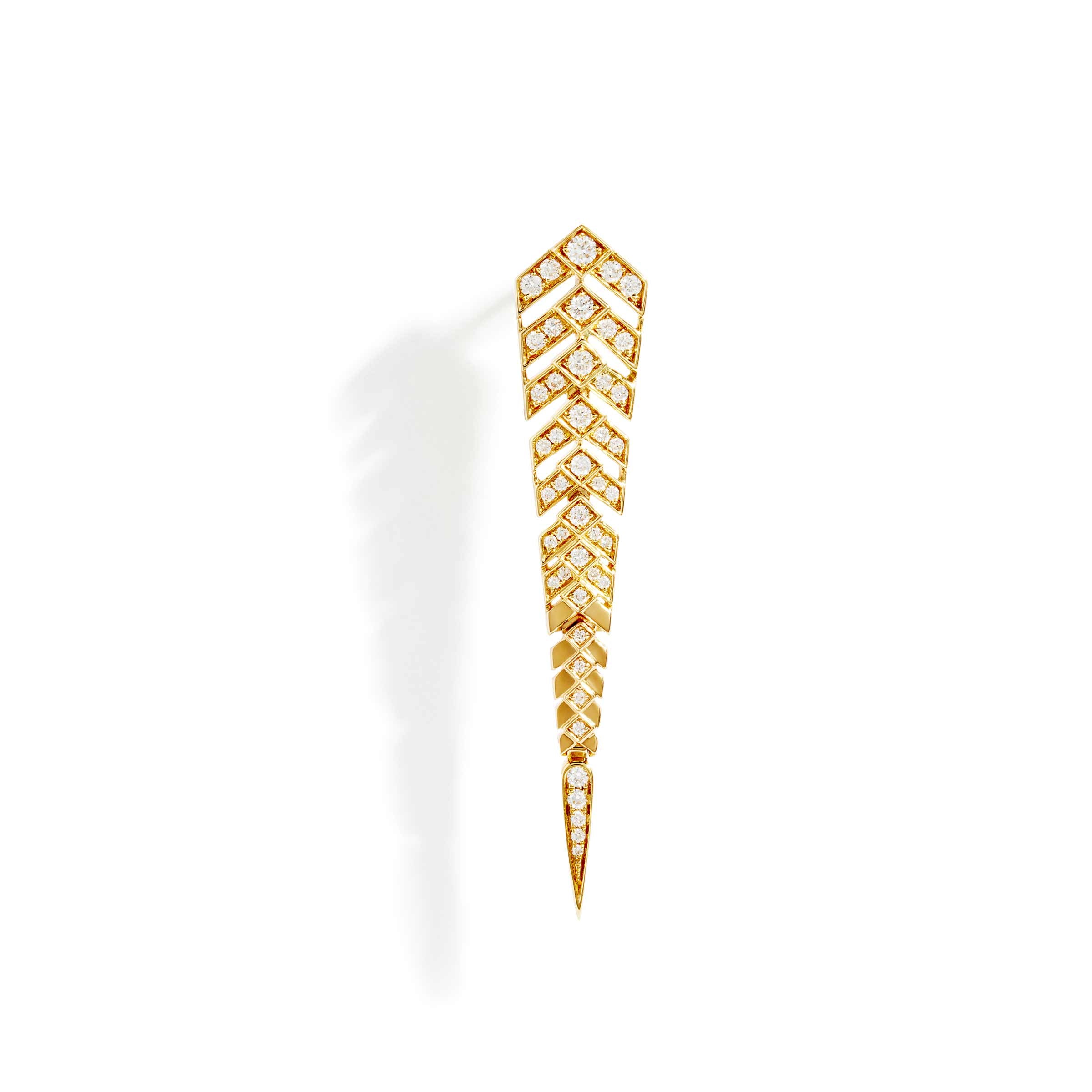 Earring Stairway M Diamonds & Yellow Gold