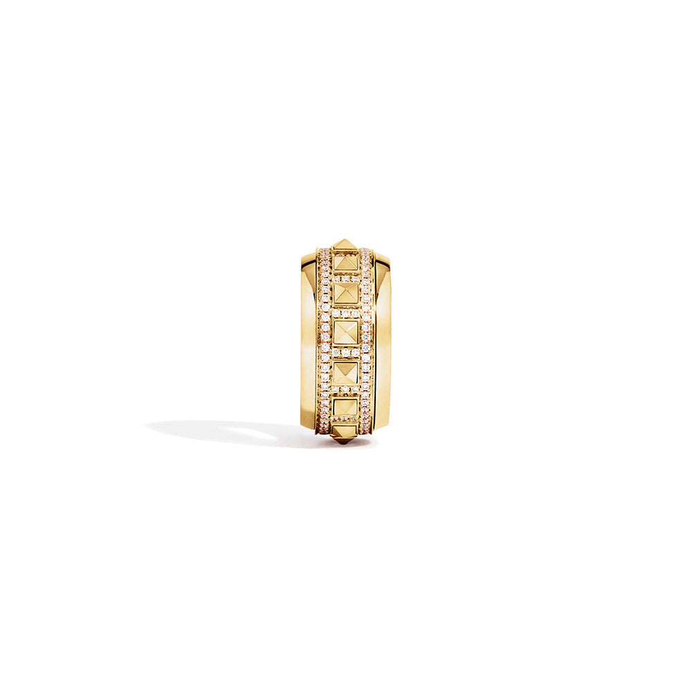Ring Rockaway Spinner Half Paved & Yellow Gold