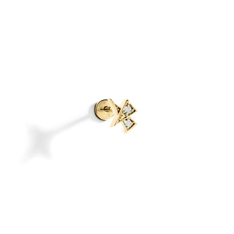 Stud Rockaway Star Yellow Gold and Diamonds