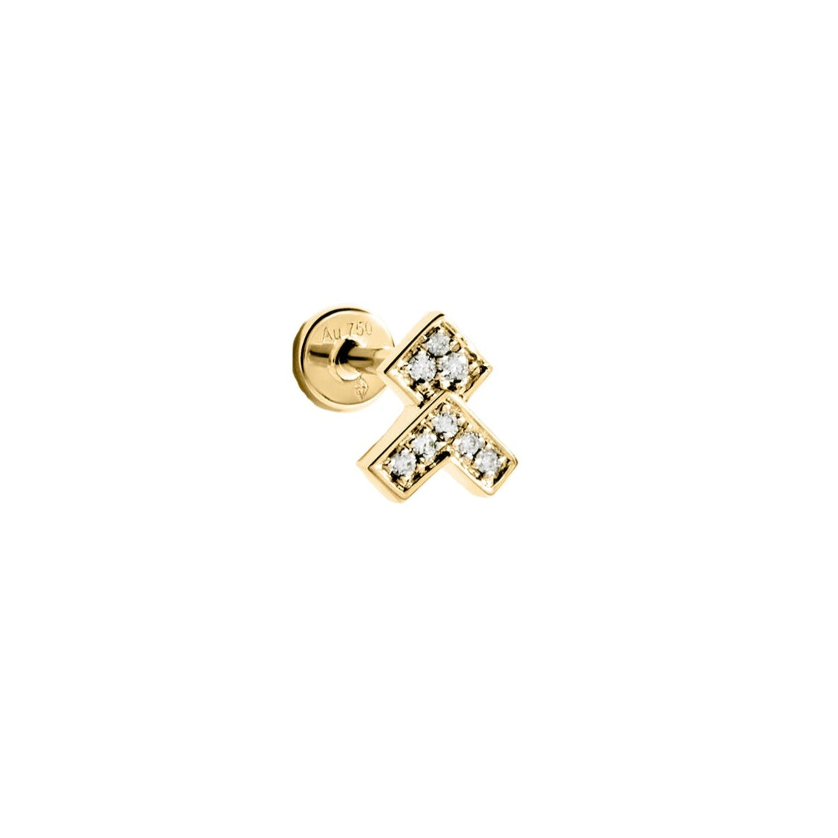 Stud Stairway Arrow Yellow Gold & Diamonds