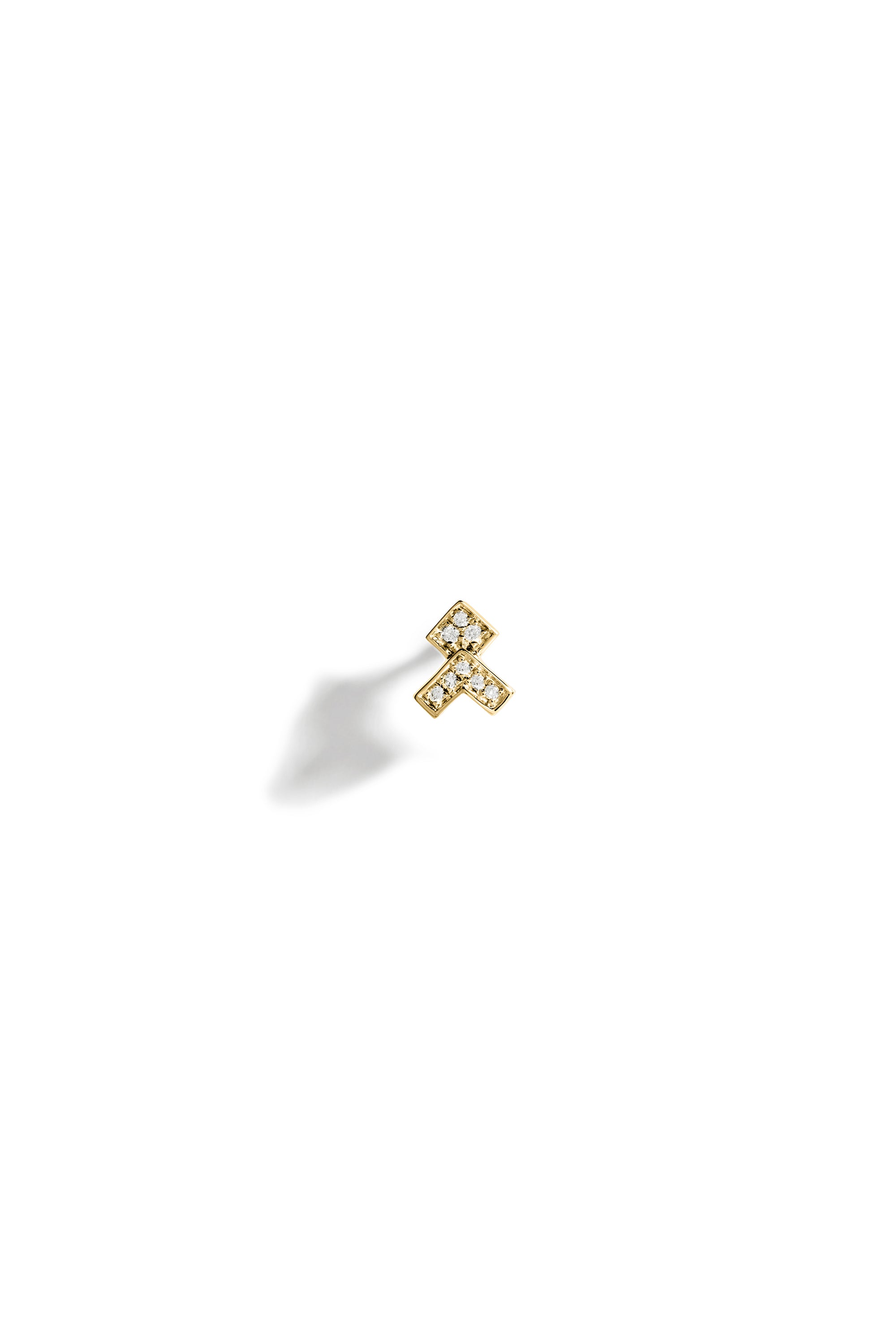 Stud Stairway Arrow Yellow Gold & Diamonds