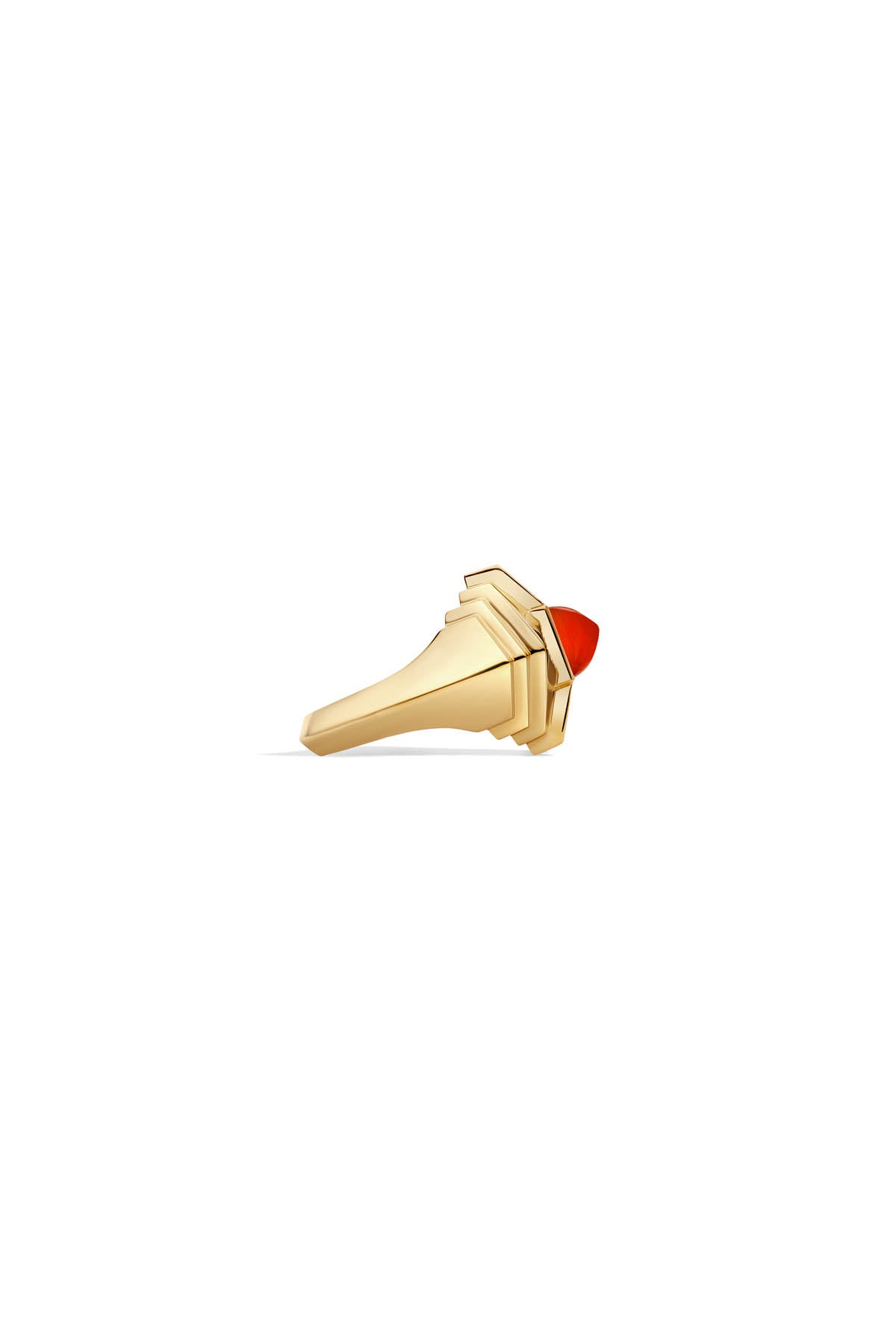 Rockaway Mini Pyramid Ring Yellow Gold and Carnelian