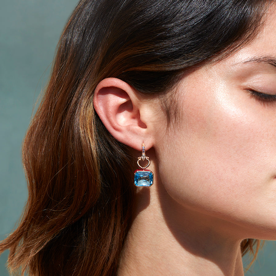 Love Handles Blue Topaz Earrings