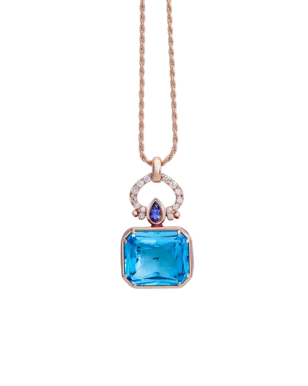Love Handles Blue Topaz  Necklace