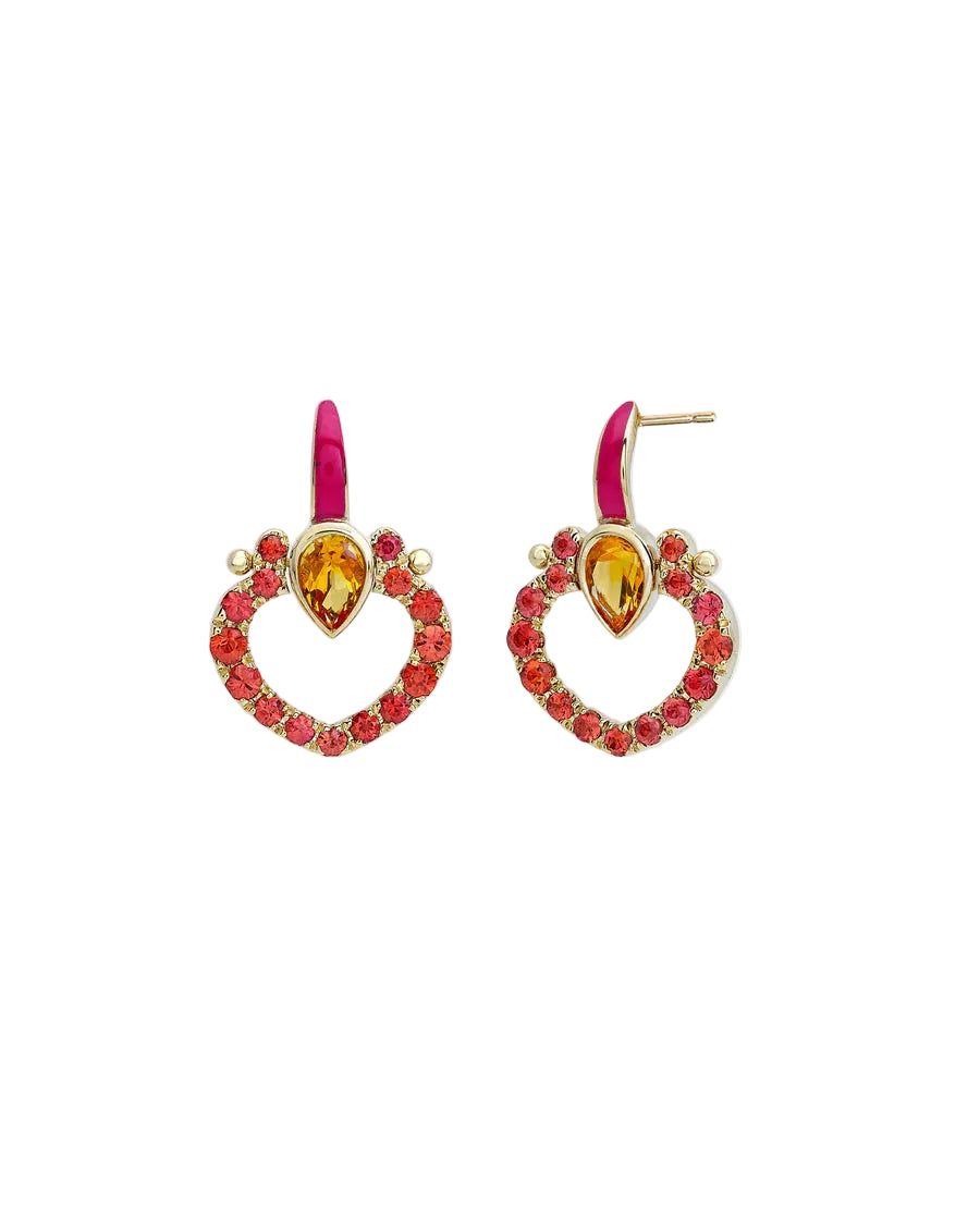 Love Hearts Fuchsia Earrings