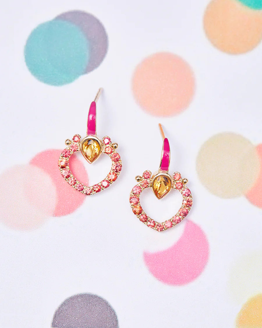 Love Hearts Fuchsia Earrings