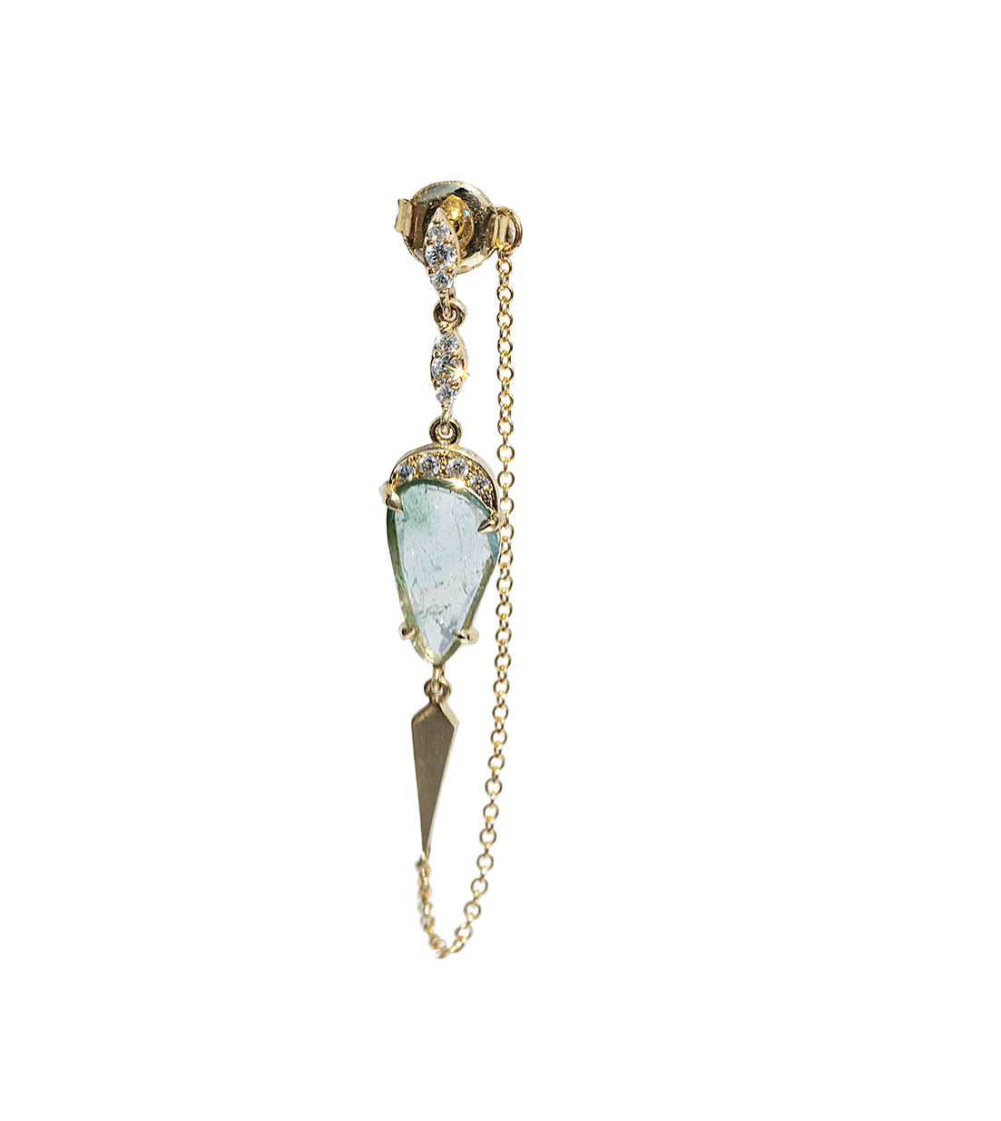 Galene's Veil Blue Tourmaline Single Earring