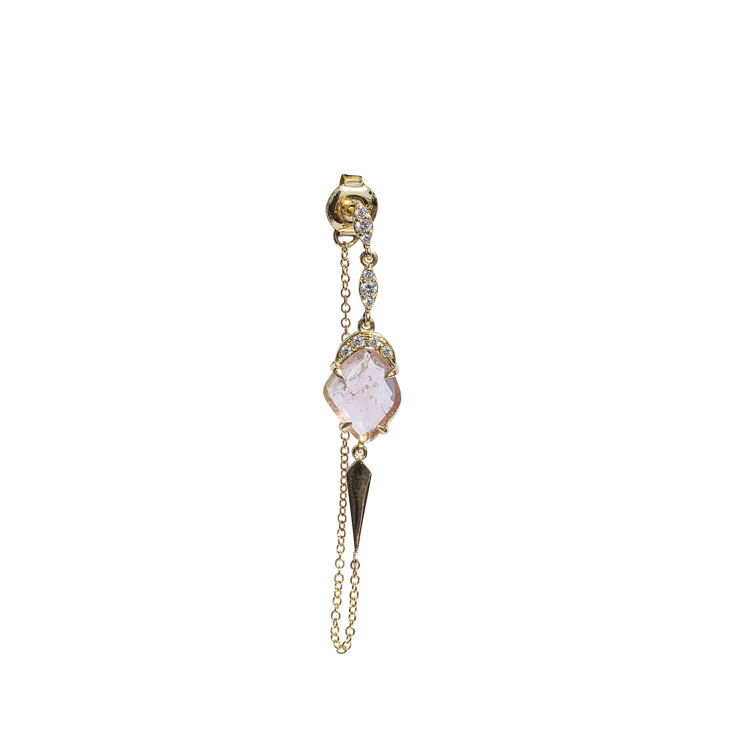 Galene's Veil Pink Tourmaline Single Earring