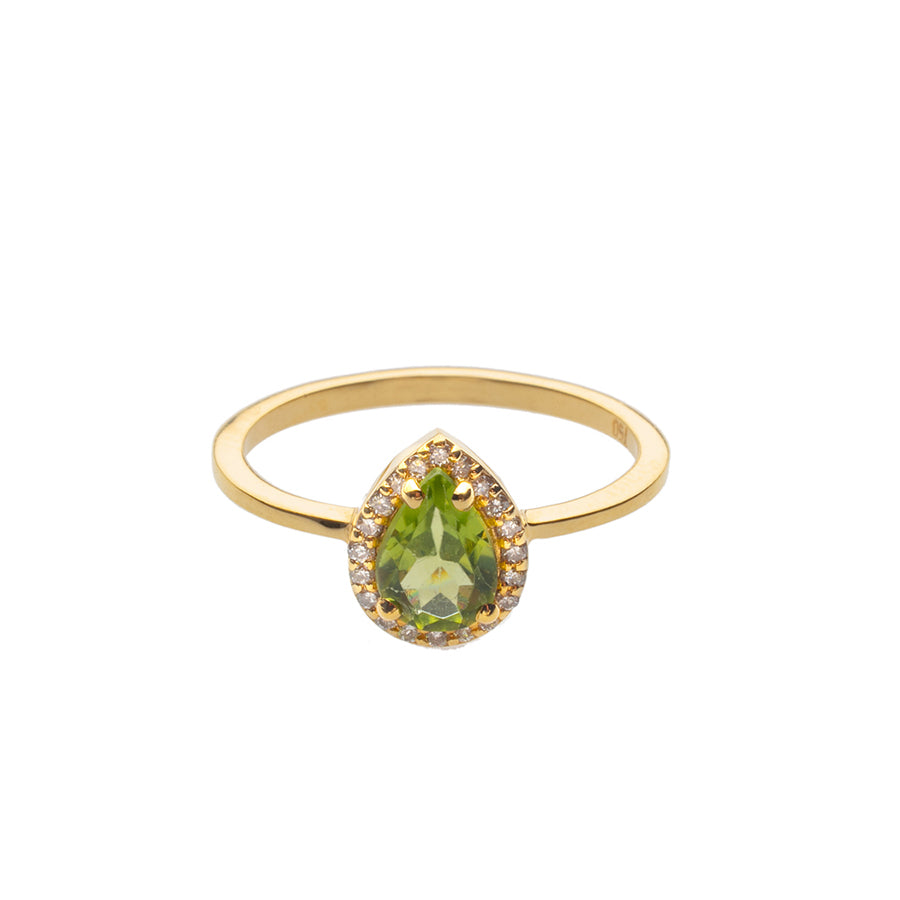 Gold Ring with Diamonds and Peridot Orofasma