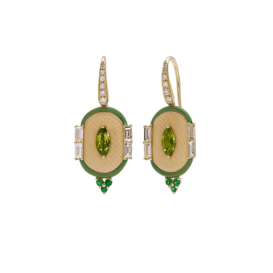 Ladies Green Earrings