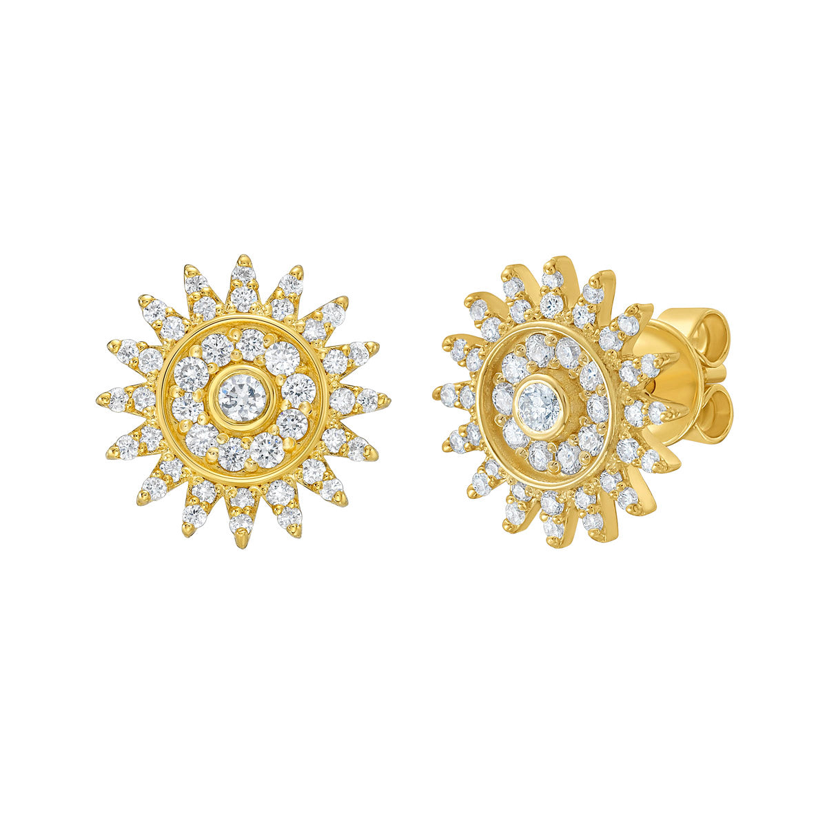 Lumiere Diamond Sun Post Back Earrings