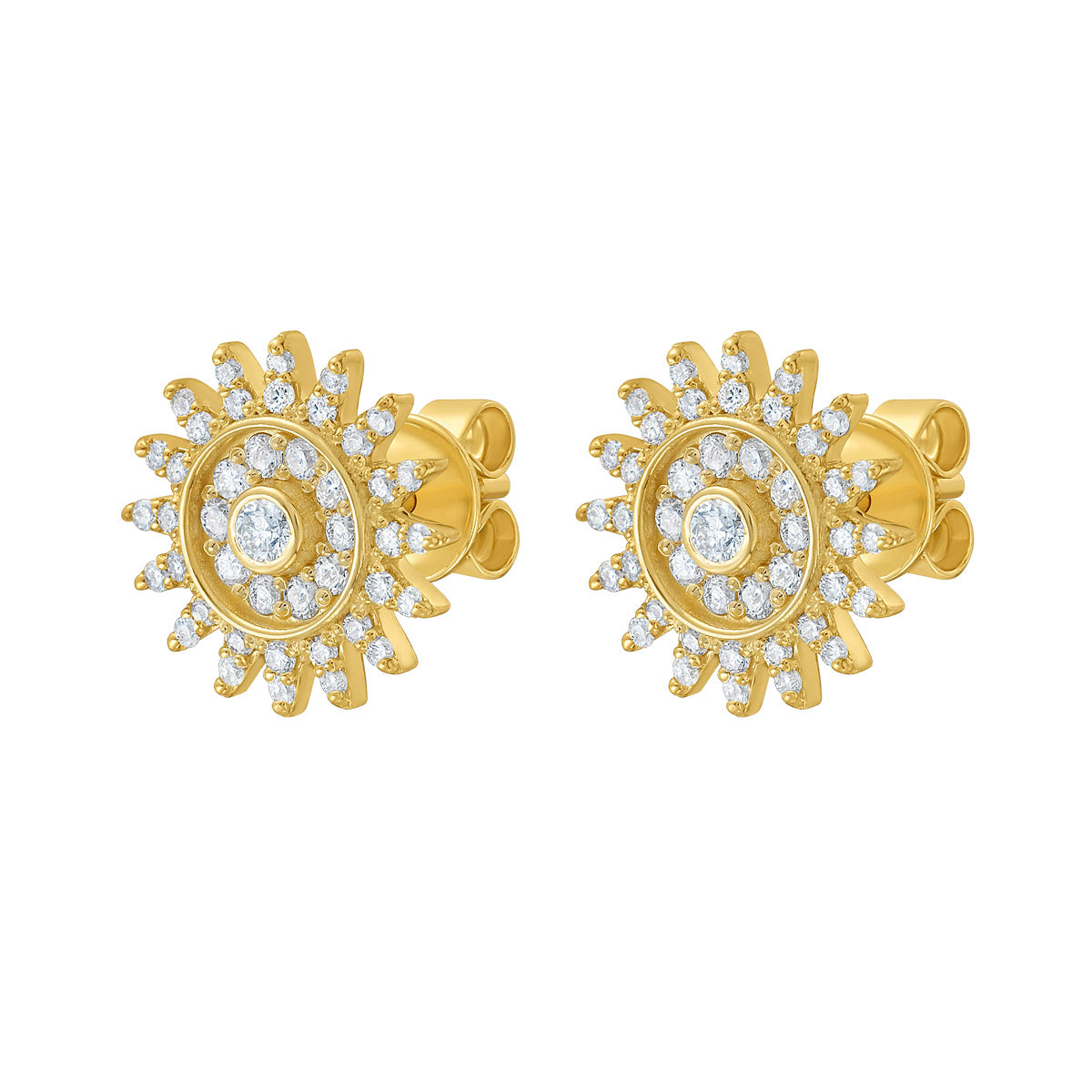 Lumiere Diamond Sun Post Back Earrings