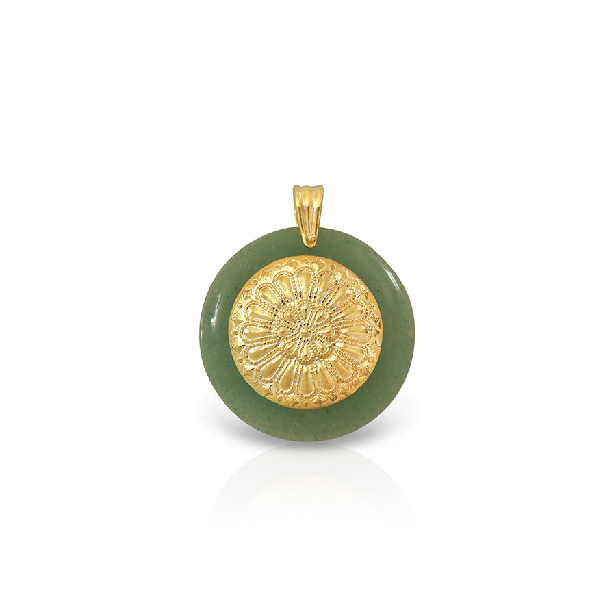 Blossom Rosette Aventurine Pendant