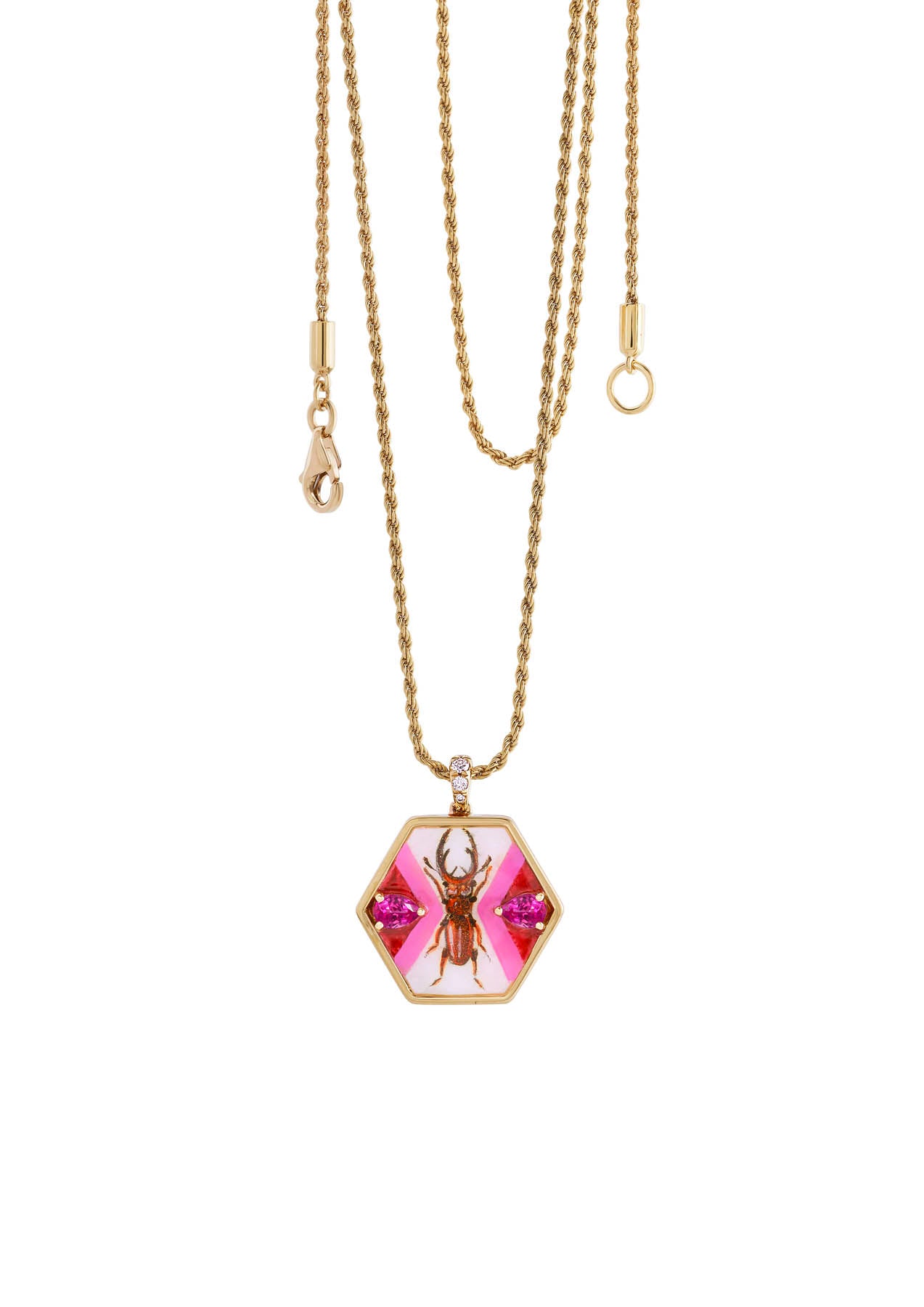 Got The Bug Pink Pendant Necklace