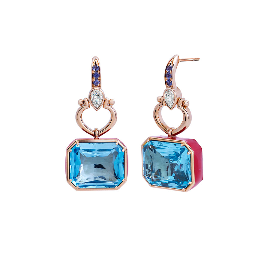 Love Handles Blue Topaz Earrings