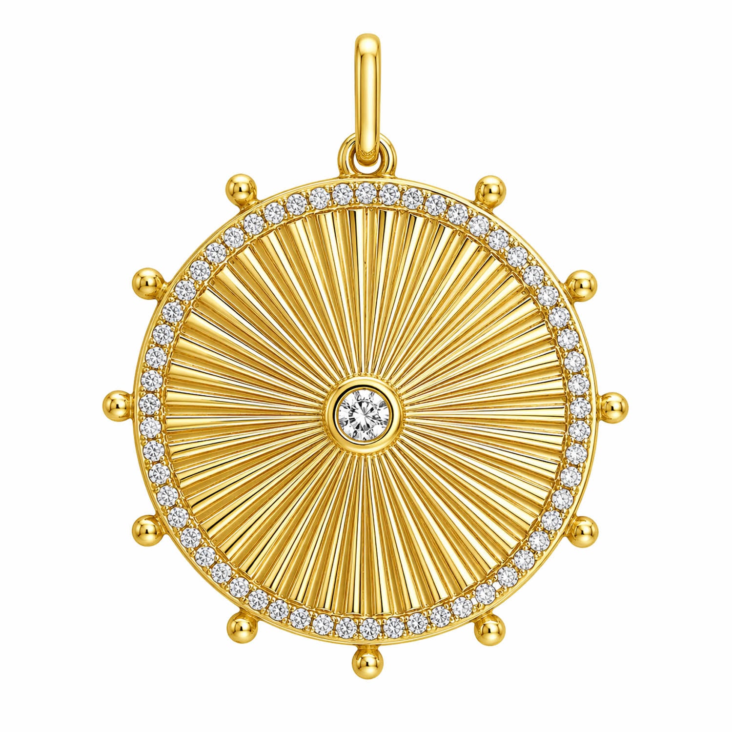 Cassandane Large Diamond Sun Medallion