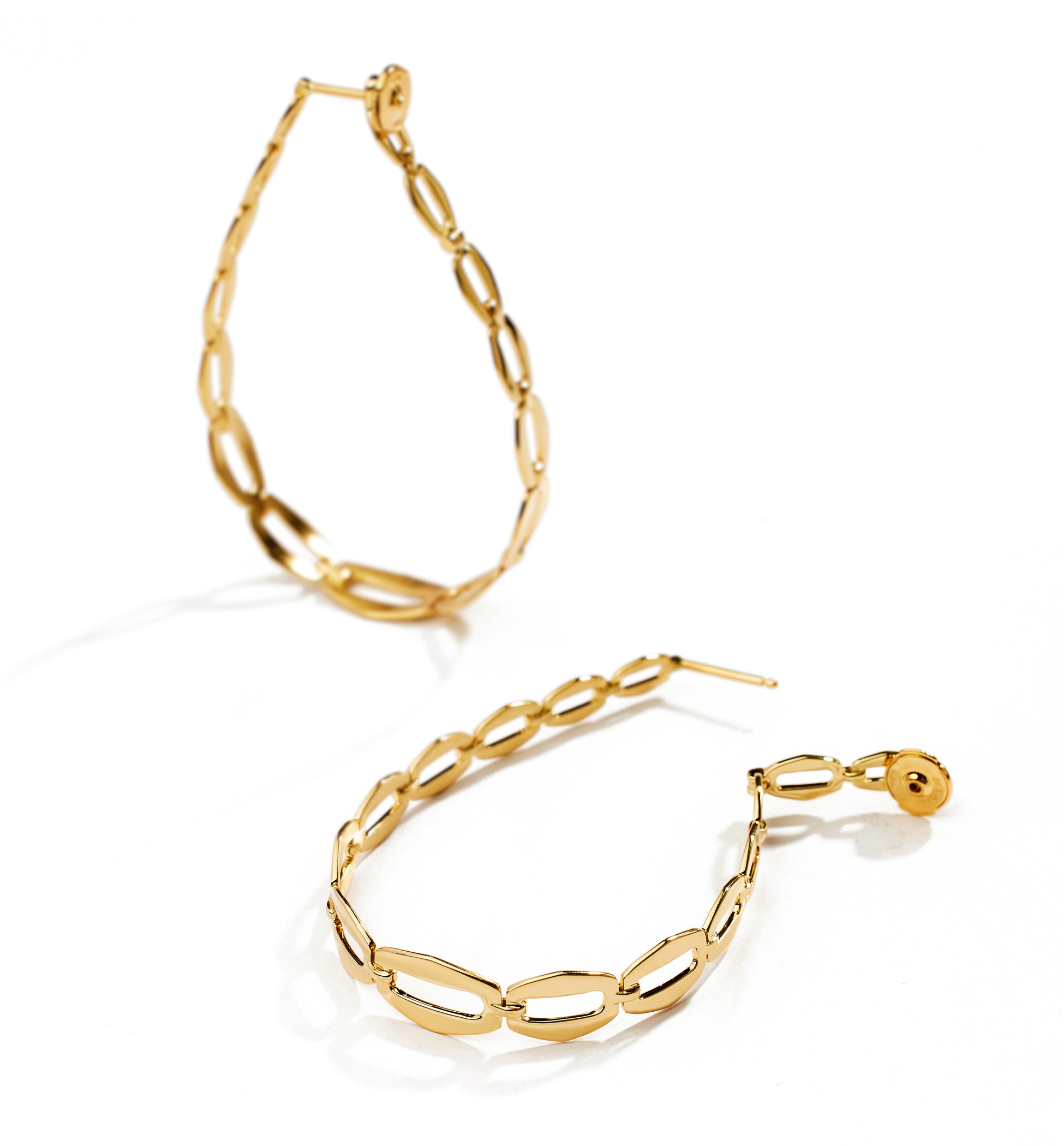 Large Oval Chain Hoops
