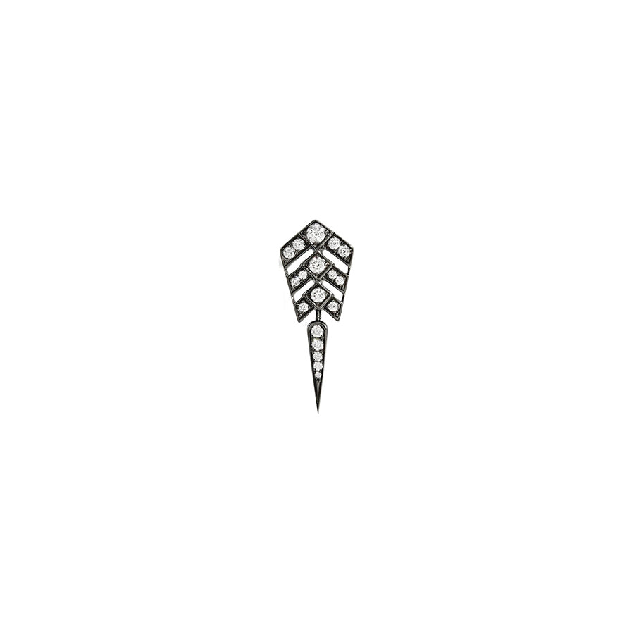 Silver Earring Stairway with Diamonds Statement
