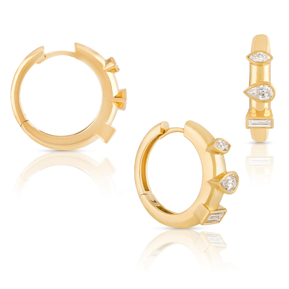 Mutual Earrings with Diamonds