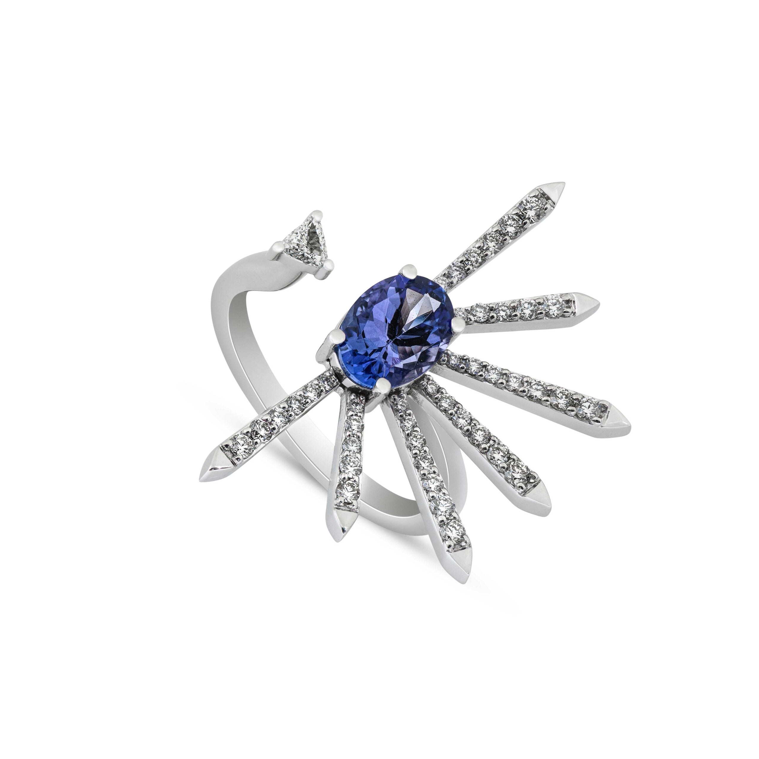Merelani Diamond Ring with Tanzanite