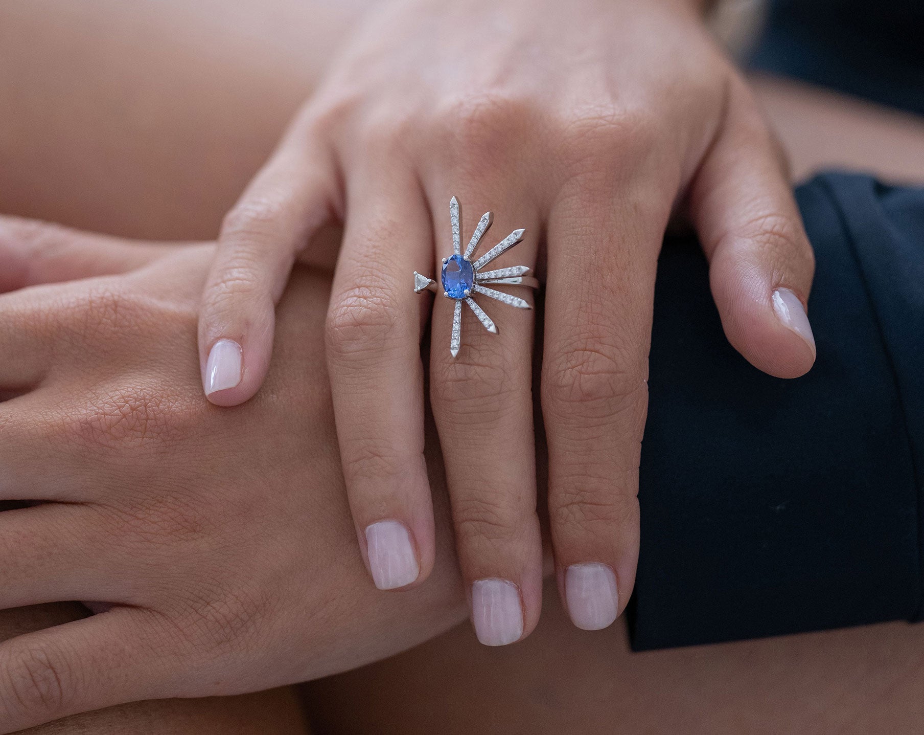 Merelani Diamond Ring with Tanzanite