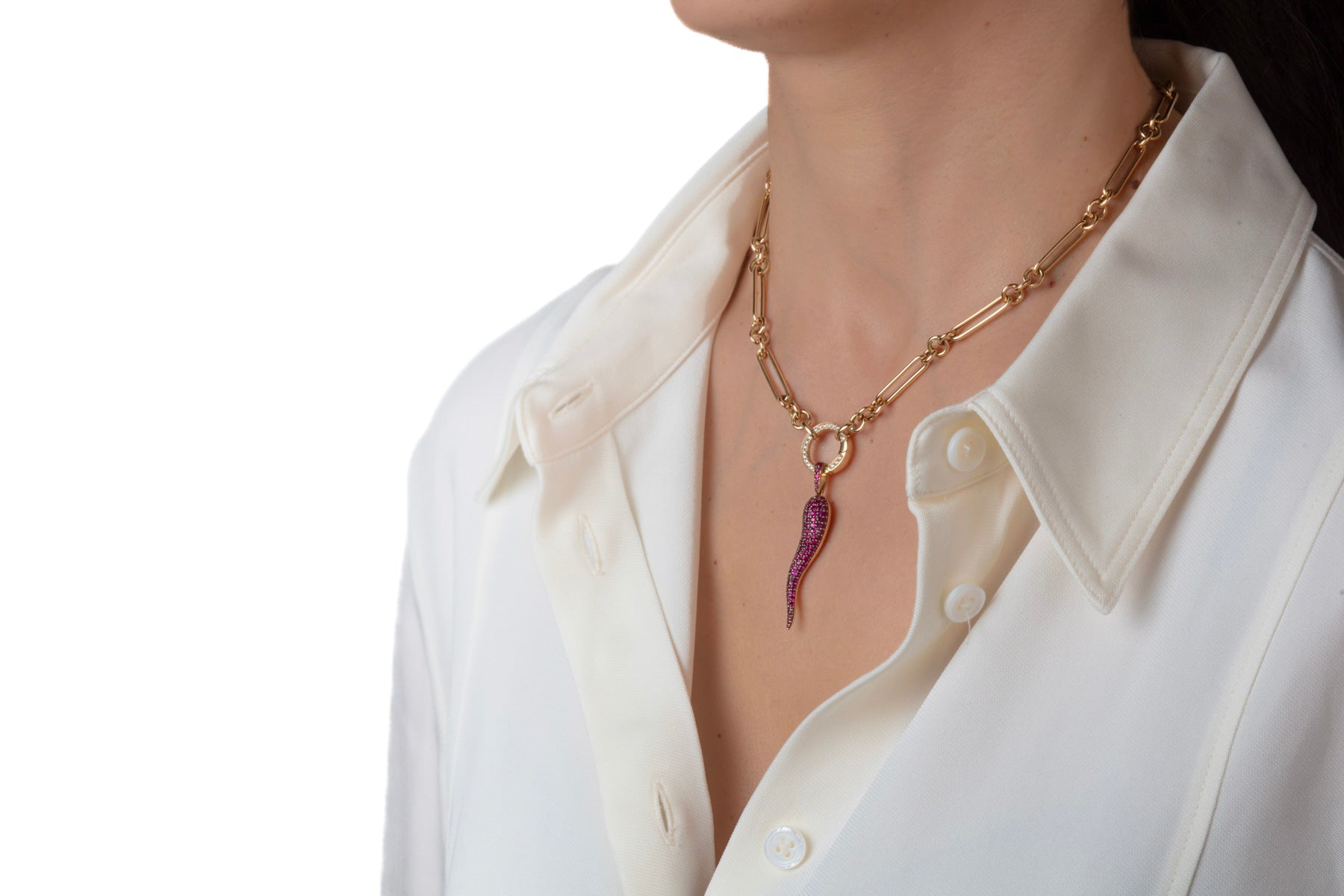 Ruby Cornicello Charm