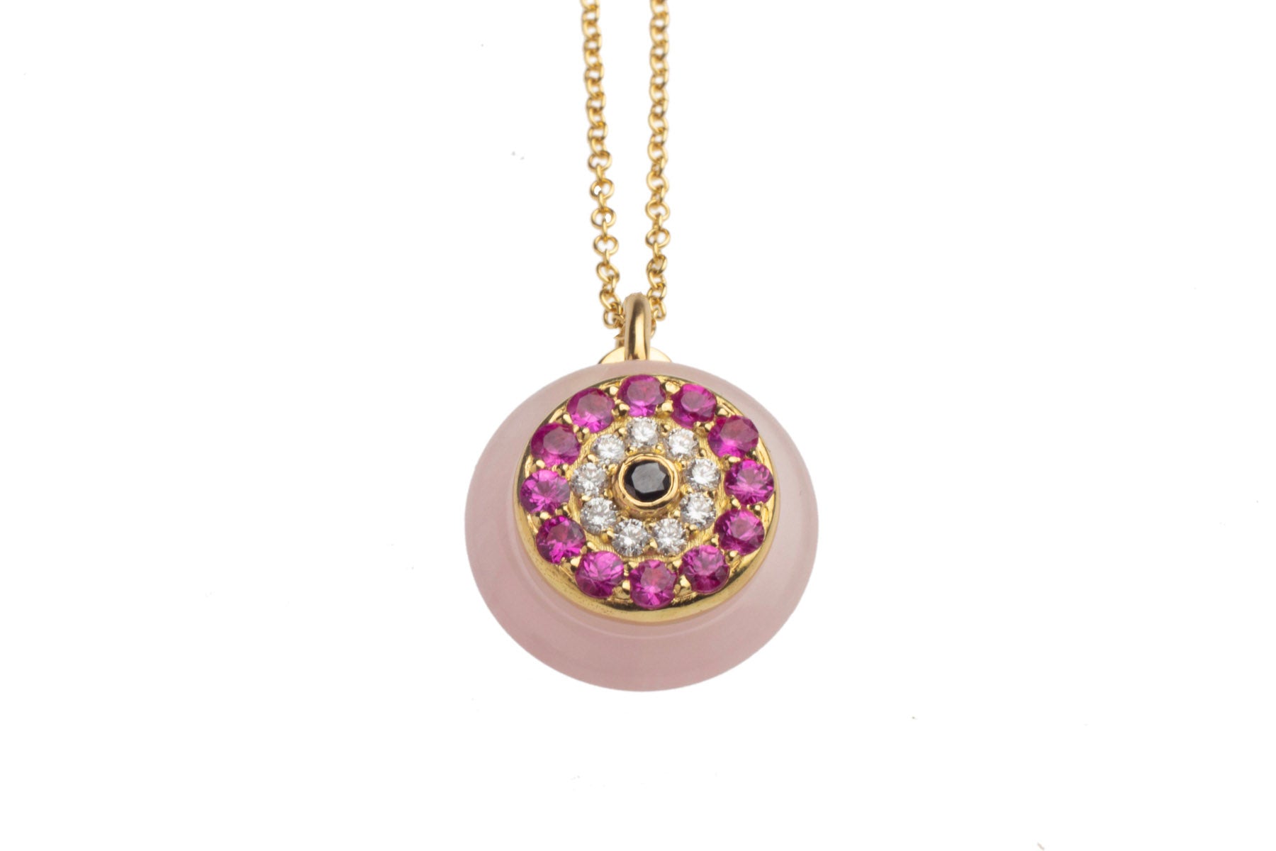 Pink quartz Eye Pendant