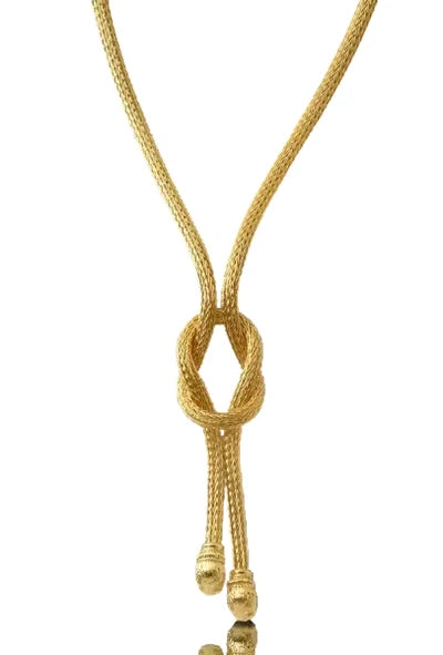 Hercules Knot Hand-Woven Satoir Necklace with Lionheads
