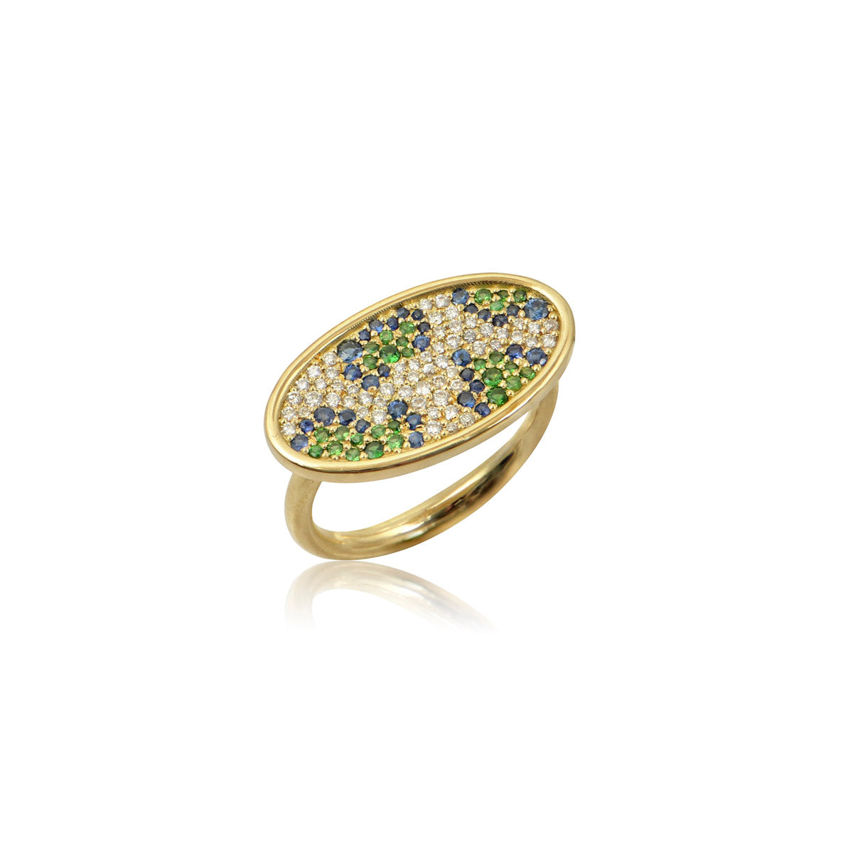 Leopard Crush Ring in Green