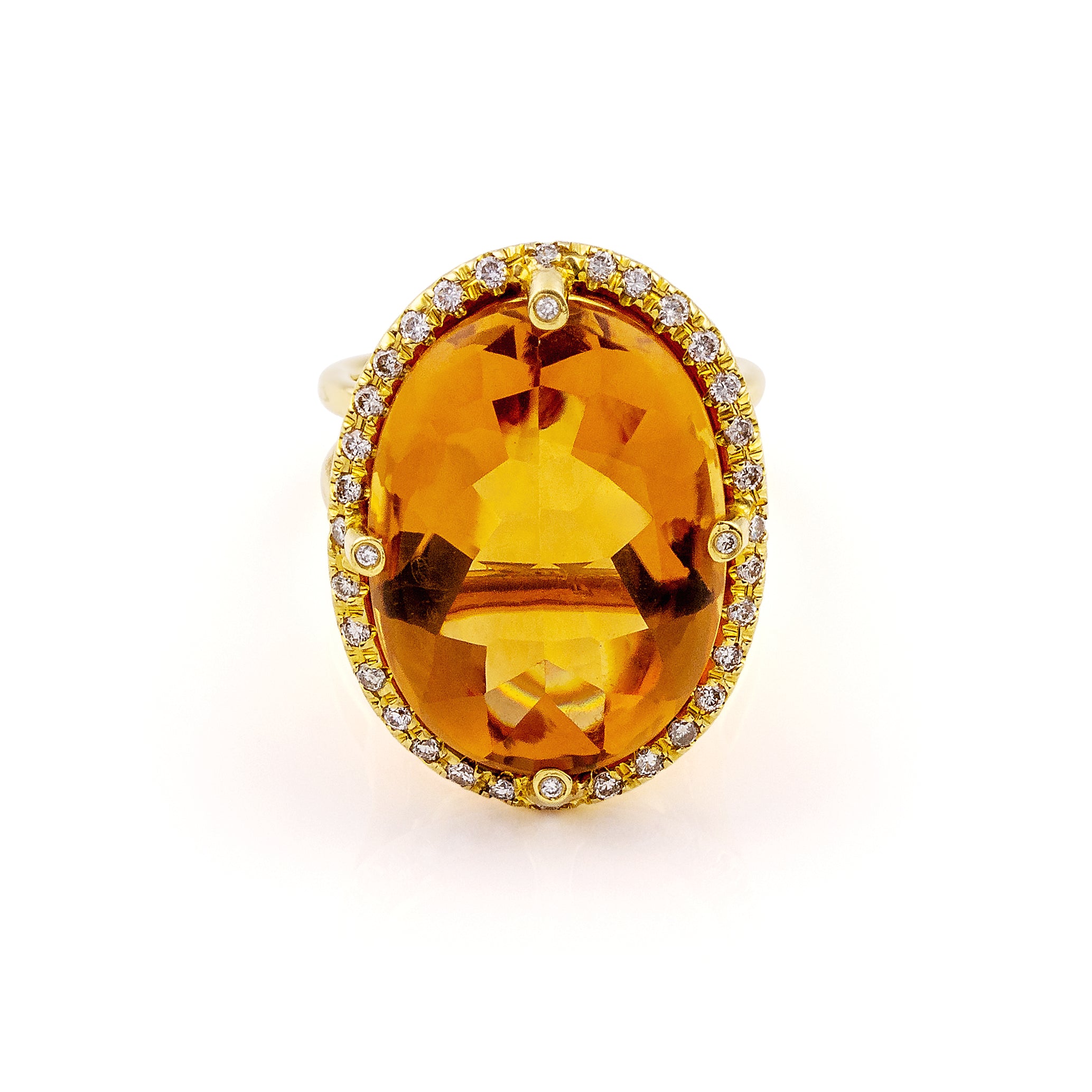 Ring with Diamonds &amp; Citrine