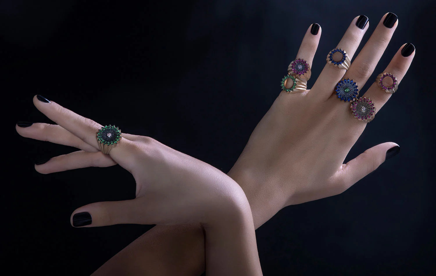 Power of Light Lotus Full Diamond Ring