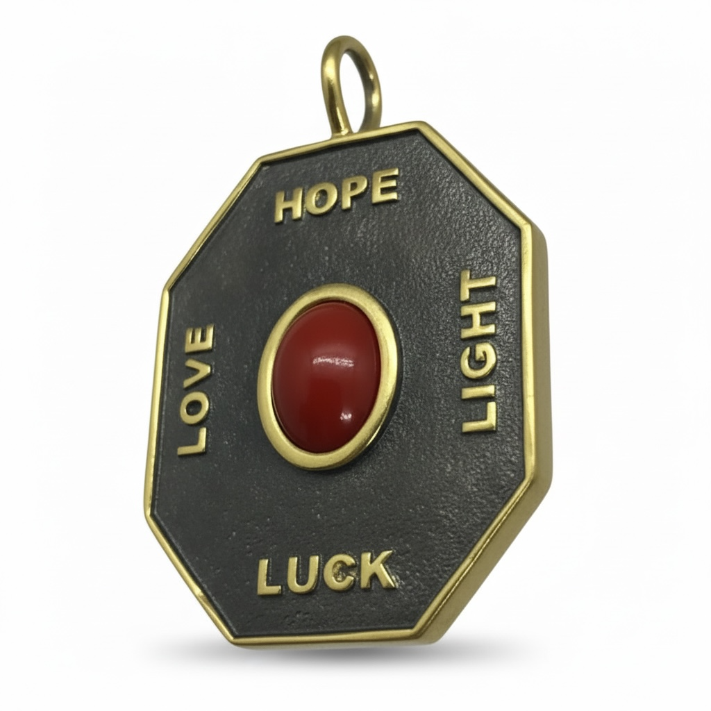 Love, Luck, Hope, Light Large Pendant
