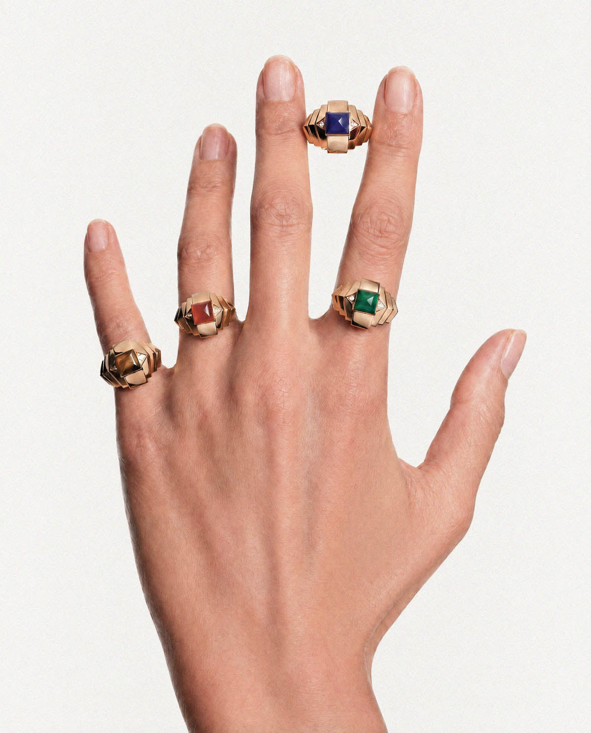 Rockaway Mini Pyramid Yellow Gold and Tiger's Eye