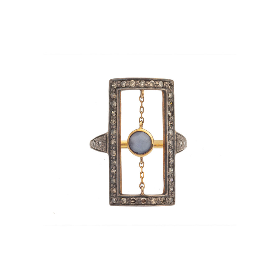 Rough Spinels and Diamonds Ring Oona