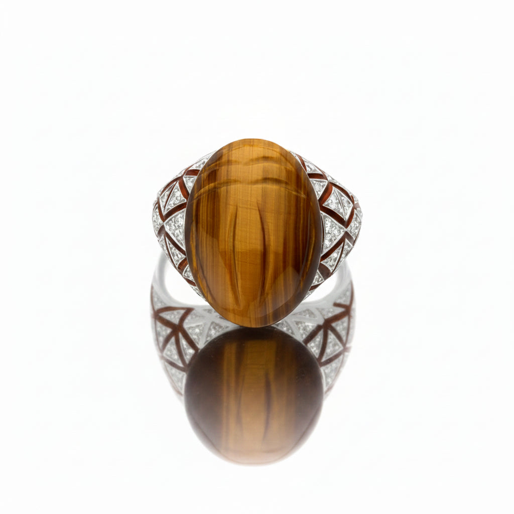 Tiger Eye Scarab Ring