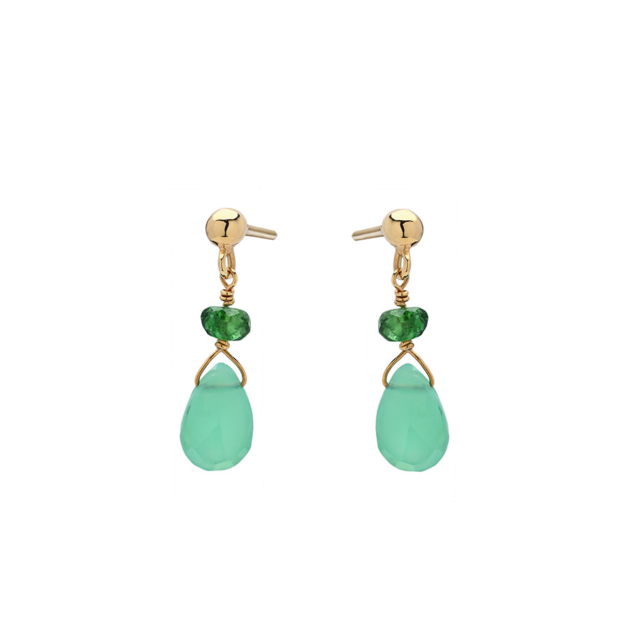 Chrysoprase Drop Rainbow Earrings