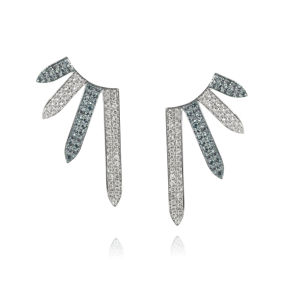 Sacred Windows Blue Topaz Diamond Earrings