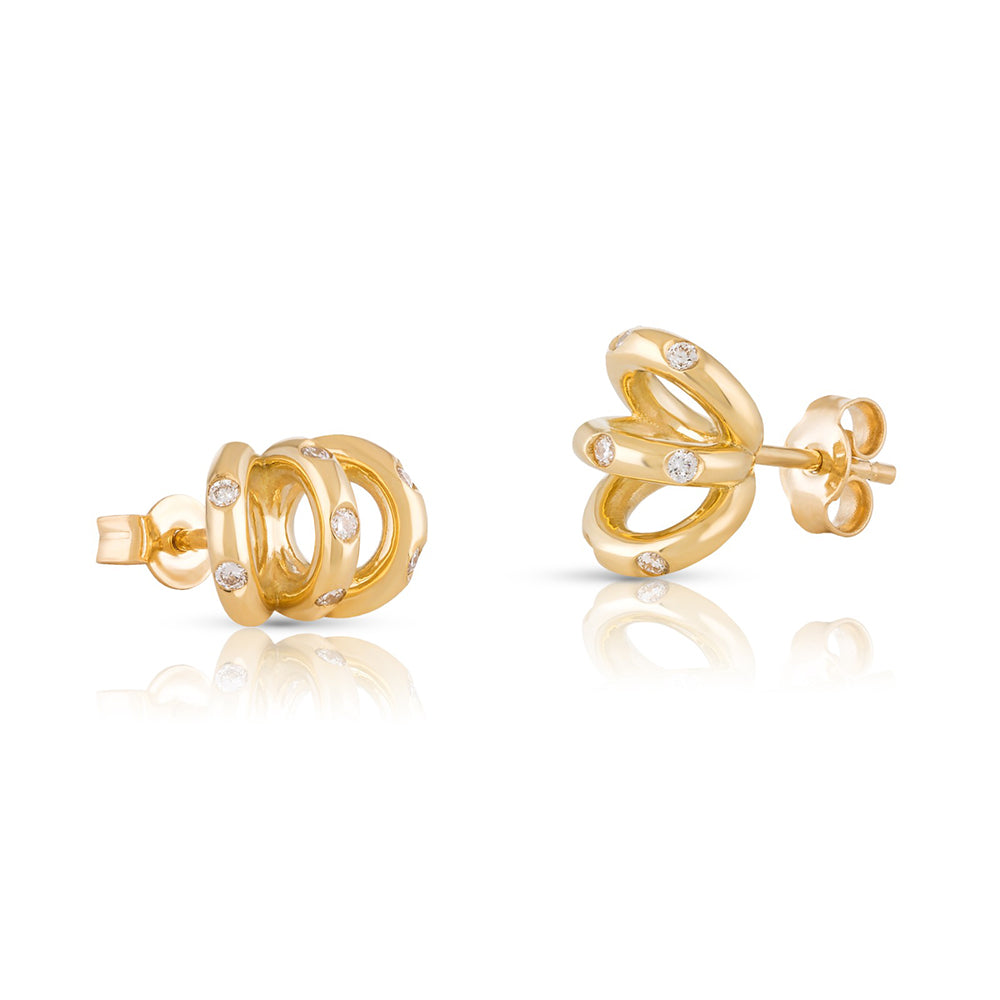 Trio Pierced Earrings with Diamonds