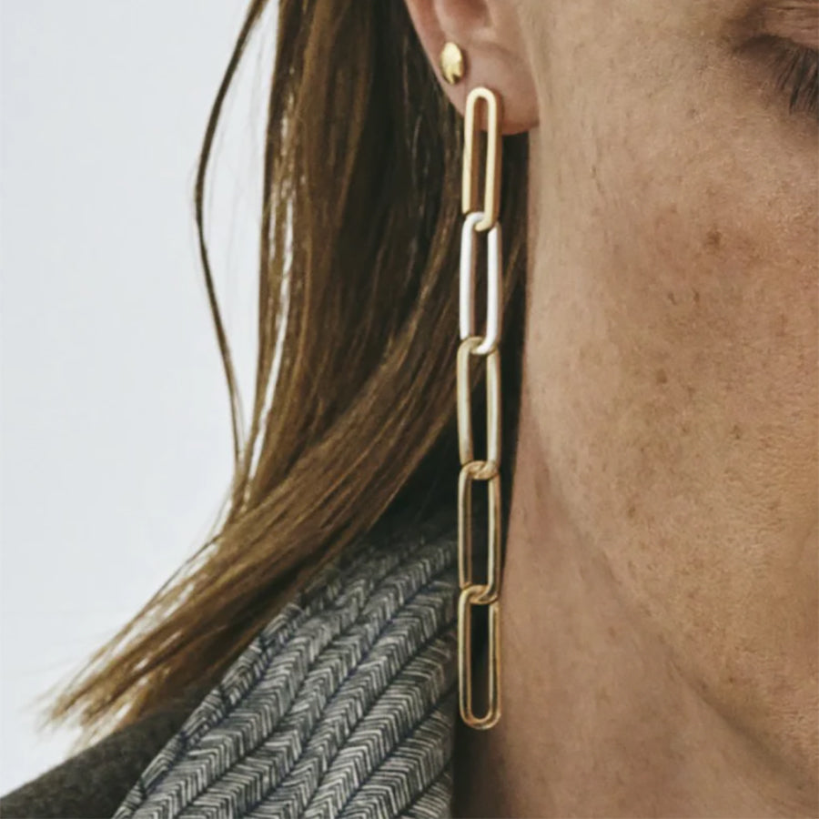 The Sigh V Gold and Silver Single Earring Kinraden