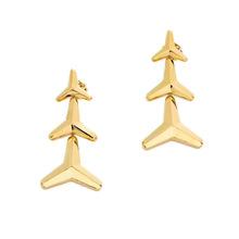 Triple Star Earings Gold