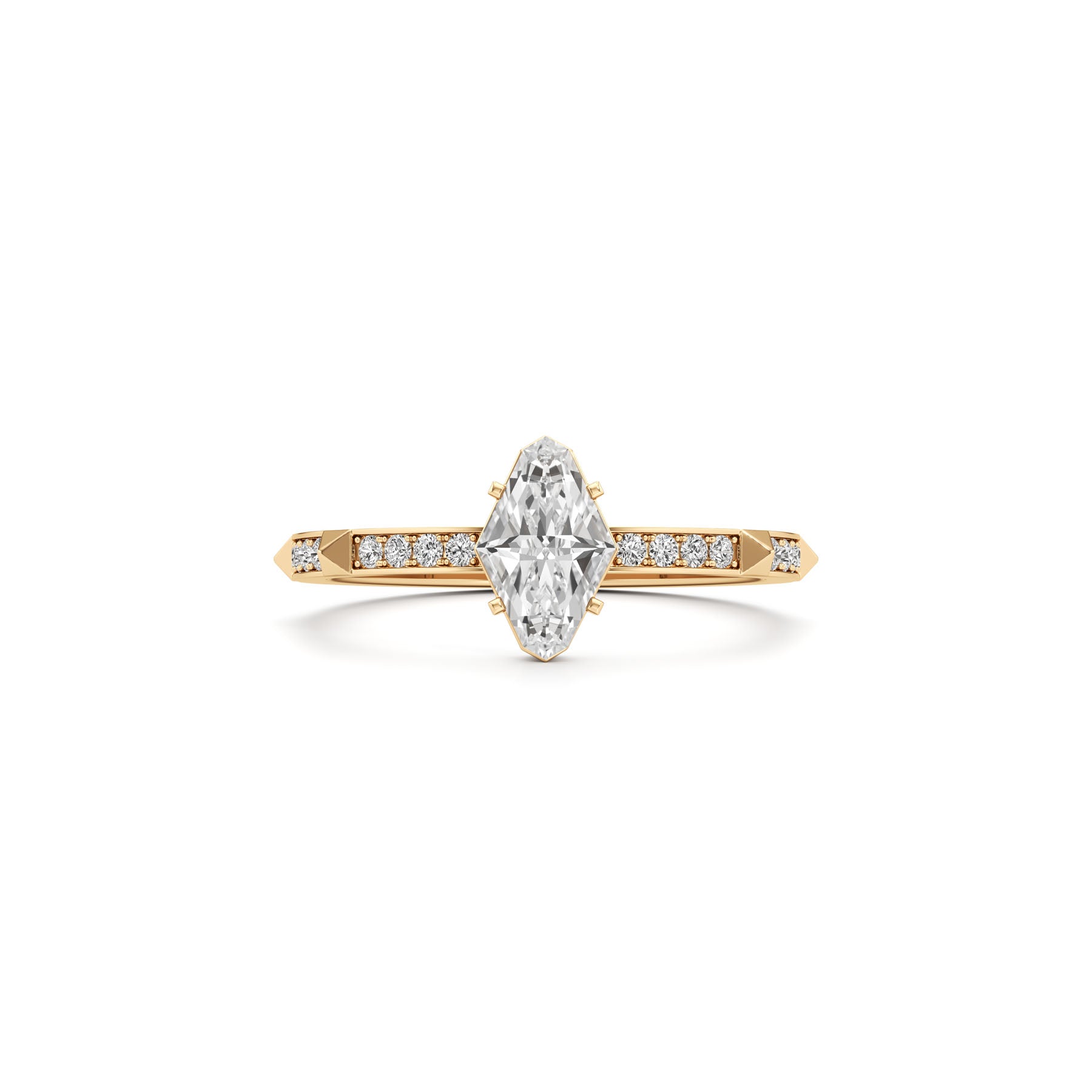 Armour Long Trilliant Pave Ring