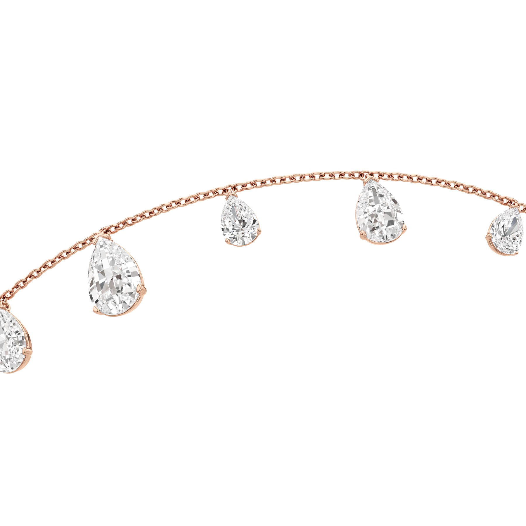 Tear Drop Charm Diamond Bracelet
