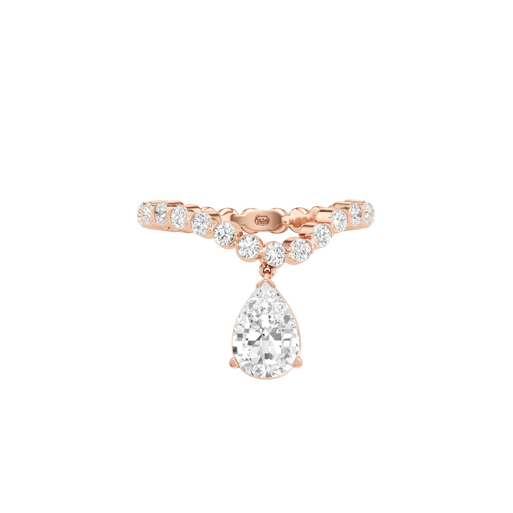 Tear Drop Curve Ring